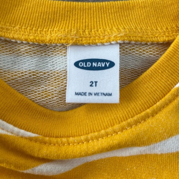 🌻Old Navy Yellow & White Striped Peplum Top - Picture 3 of 3